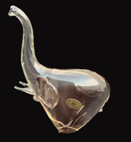 Figur glas elefant massiv - glas,
