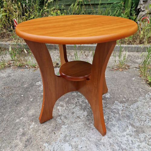 Holz beistelltisch rund braun - holz,