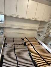 Weißes Bett 205 cm Länge und 195 cm Breite zum Selbst abholen und abbauen