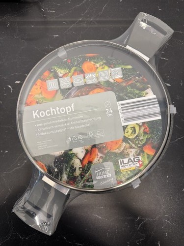 Kochtopf mit glasdeckel - 24, cm