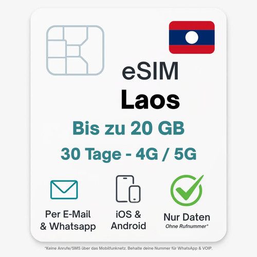 Laos esim datentarif digitale - esim,