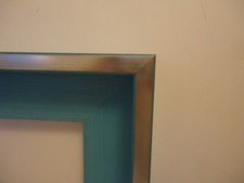 Schattenfugenrahmen 24x30cm silber blau Bilderrahmen Holz Keilrahmen Leinwand