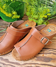 Vintage Swedish Leather Clogs
