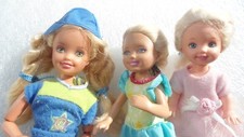 3 Barbie Puppen -1x Chelsea 2010-1xBarbie  Gelenkig 1995-1x Kind 1994
