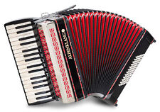 Kompaktes 72-Bass Akkordeon in Schwarz mit 34 Tasten, Musette-Register & Koffer