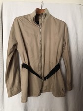 Moncler Damen Jacke mit Mini Fehler Vintage Beige Gürtel Extra Leicht Gr 3 AzA55