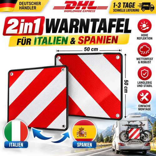 2in1 warntafel für italien - 2in1,