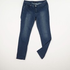 TCHIBO Damen Jeans Hose Gr. 42 blau Mid Waist 5 Pocket Leopard Stretch Baumwollm