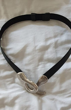 Damen Gürtel schwarz Leder 95 cm lang 3 cm breit