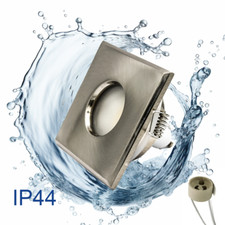 Bad Feuchtraum Einbaustrahler Einbaurahmen GU10 LED IP44 Edelstahl Spots DIMMBAR