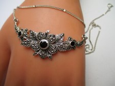 Silber Kette Collier Onyx