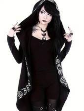 Gothik Gothic Cardigan Kaputzenjacke XL  Schwarz Neu