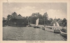 AK Ostseebad Nest Unieście Haus Boote Pommern 1925 gelaufen Postkarte