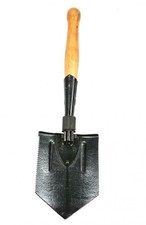 Rumänischer Armee Klappspaten – Holzstiel Spaten, neuwertig & klappbar