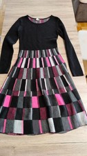 Strickkleid schwarz pink Damen