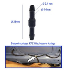 Ø 5mm Verbinder gerade KFZ Scheiben Wischwasser Schlauch