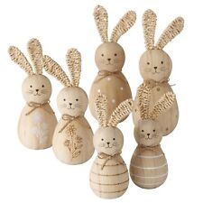 3x Hase Sanela Holz natur Höhe 12-17 cm