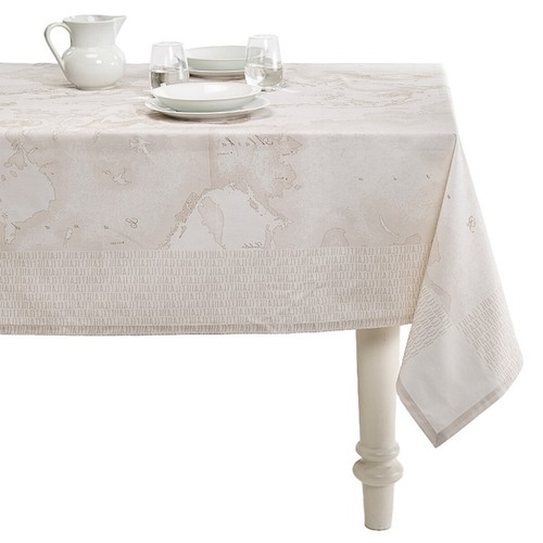 Tischdecke geo white - tischdecke,