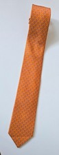 Hermès Paris Krawatte Tie 100% Seide Orange Kleeblatt Shamrock w. NEU