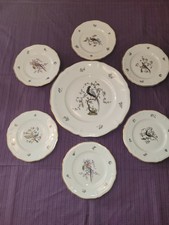 Rosenthal Chippendale  - 7 Teller mit Goldrand -  Dekor Paradiesvögel 