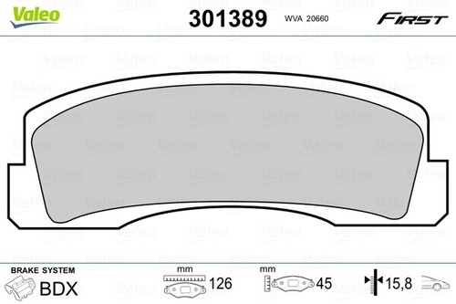 Valeo 301389 brake pad - valeo, set