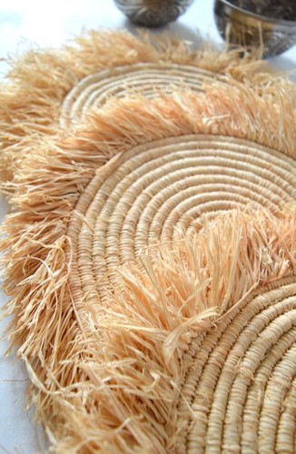 Marokkanische raffia tischsets - raffia,