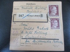 #1289 Paketkarte aus MELDORF (Holst) nach Lauenhain