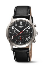 Boccia Titanium Herren Armbanduhr Uhr Titan 3735-01 Chronograph Solar Lederband