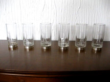 Vintage Sechs hochwertige Blei Kristall Trink Gläser Long Drink Silber 835