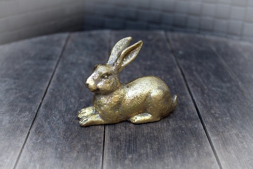 Dekofigur hase gold - dekofigur,