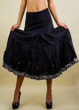 Maxi Rock schwarz lang Midi