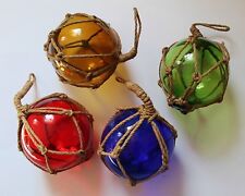 Maritime Deko Fischerkugel aus Glas und Tau aus Sisal in 4 Farben und 6 Größen