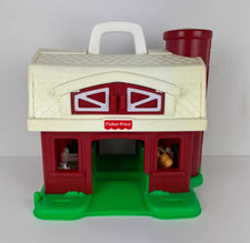 Vintage Fisher Price Little People Family Bauernhof Scheune Tiere 34x34cm