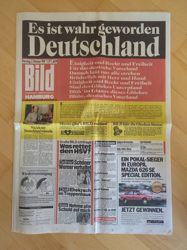 Bild zeitung 1990 - zeitung,