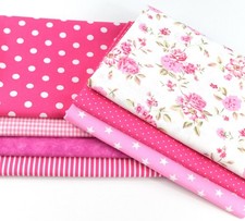 Stoffpaket  ROSEN PINK  Streifen Karo   Baumwolle  7 x 25 x 150/160  ÖkoTex 100