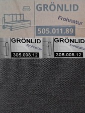 Ikea GRÖNLID Bezug für 2er Bettsofa 2x Armlehne Sporda dunkelgrau 305.008.12 NEU