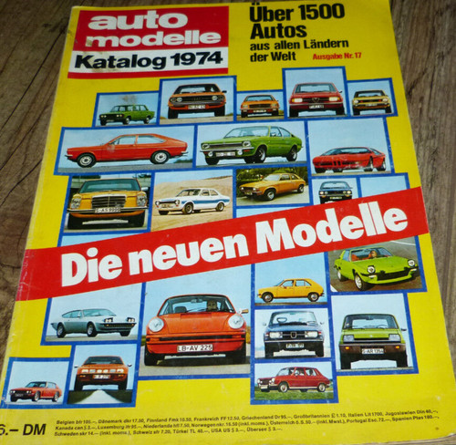 Auto modelle katalog - katalog, 1974