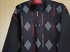 Strickpullover Barisal Langarm Schwarz Gr.52/54 m. Kragen m. Schurwolle