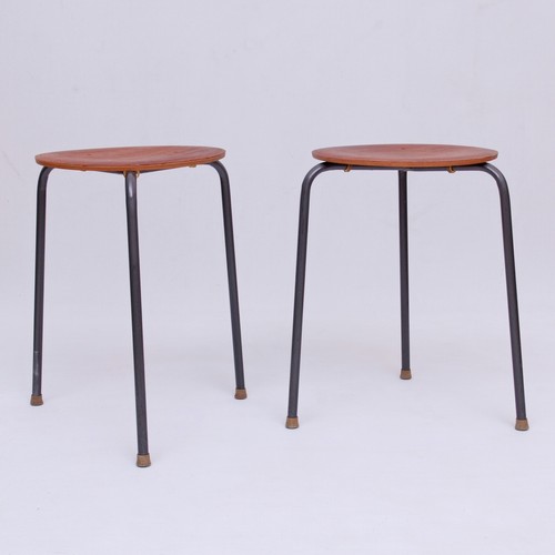 Vintage dreibein hocker stahl - dreibein,