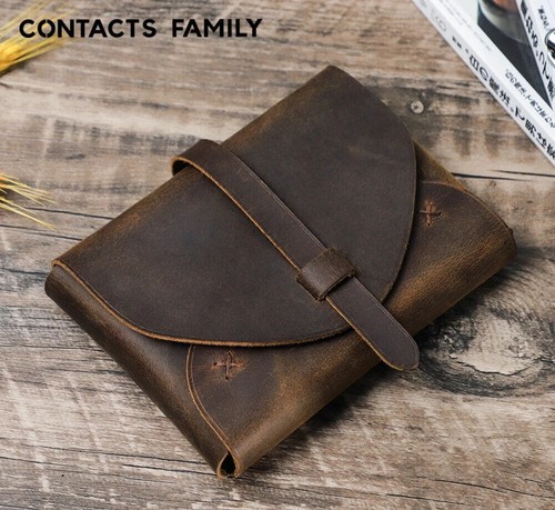 Vintage echt leder buchhülle - vintage,
