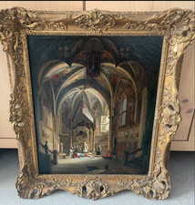 Ölgemälde 19Jh. Kircheninneres Kathedrale Italien Vincenzo Abbati