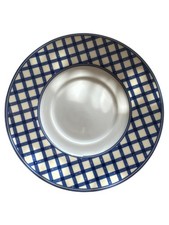 FLIRT by R&B FRENCH VANILLA Essteller Blau Kariert Porzellan 15cm