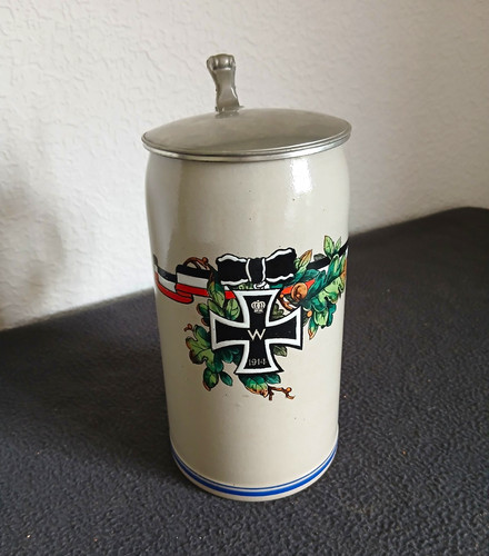 Antik bierkrug militär - bierkrug,