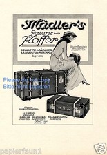 Mädler Überseekoffer Reklame von 1924 Koffer Dame reisen Schleier 20er Lindenau