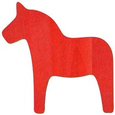 Rotes Holz Dala Pferd - Deko