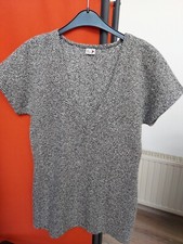 Slipover/ Overshirt/ Westover, Gr.S (36), schwarz/weiß , Unikat