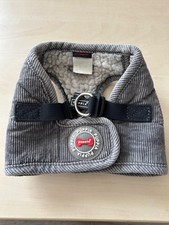 PUPPIA Classy Harness B gefüttertes Geschirr / Jäckchen Cord grau kleine Hunde L