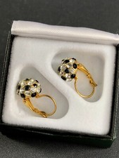 TCM Ohrhänger goldfarben+Strass Klar+Schwarz L/B2,2/1,3 cm in Originalschatulle