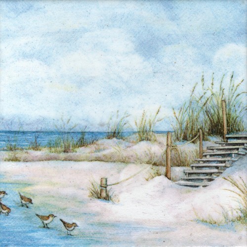 Deko wandfliese strand meer - wandfliese,