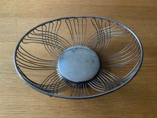 Vintage Obstkorb Brotkorb Drahtschale Metall silber oval